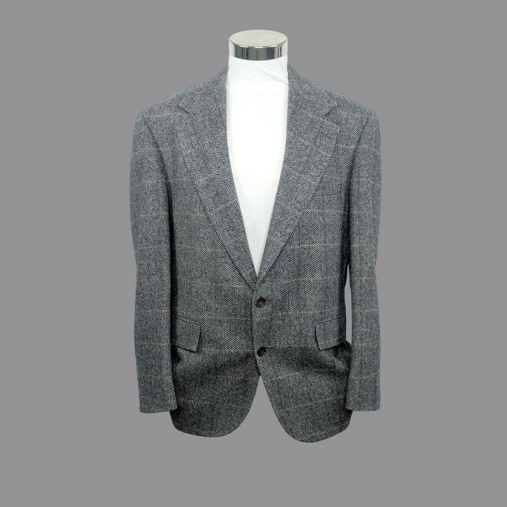 Vintage Evan Picone Gray Tweed Blazer 41R Medium Sportscoat